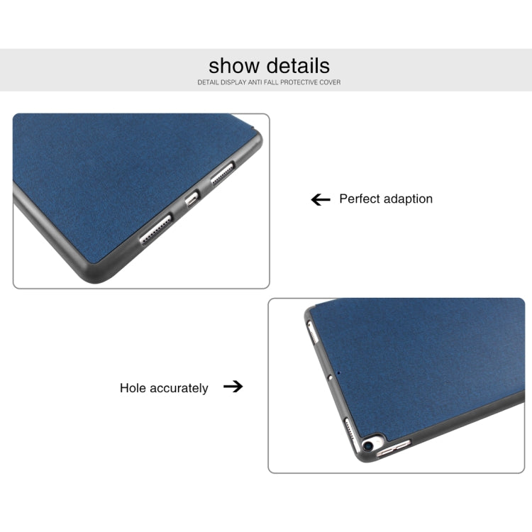 Mutural Exquisite Series Cloth Texture PU+TPU Leather Case for iPad Pro 10.5 inch, with 3-Fold Holder & Pen Slot & Sleep & Wake-up Function(Red) - free shipping - PMC TechLife - Order now!