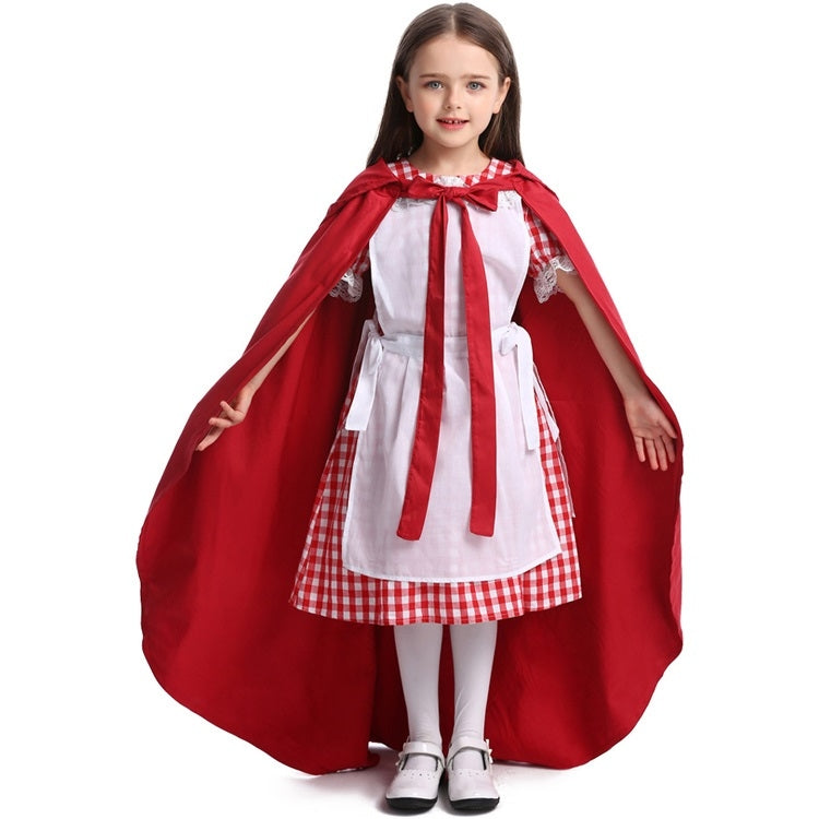 Little Red Riding Hood Parent Child Fairy Tale Drama Performance Costume Little Red Riding Hood Dress Little Maid Two Dress Halloween Costume (Color:Cape+Maid Size:L) - Clothing by PMC TechLife | Online Shopping South Africa | PMC TechLife