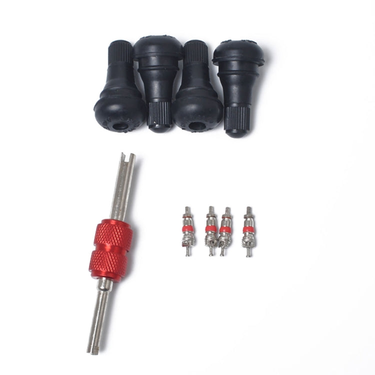 Snap-in Short Black Rubber Valve Stem (TR412) with Valve Core Wrench for Tubeless 0.453 Inch 11.5mm Rim Holes on Standard Vehicle Tires - Tire Valve Caps by PMC TechLife | Online Shopping South Africa | PMC TechLife