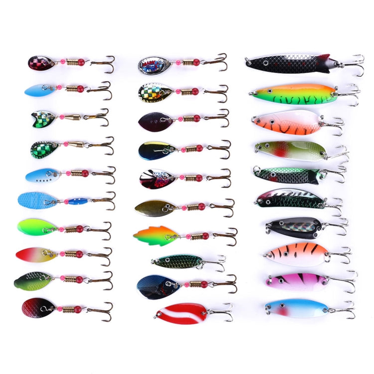 HENGJIA SPB30 30 PCS Sequin Set Metal Sequins False Bait Fresh Sea Bass Fishing Bait, Length: 2.5 to 4cm , Boxed - Fishing Lures by HENGJIA | Online Shopping South Africa | PMC TechLife