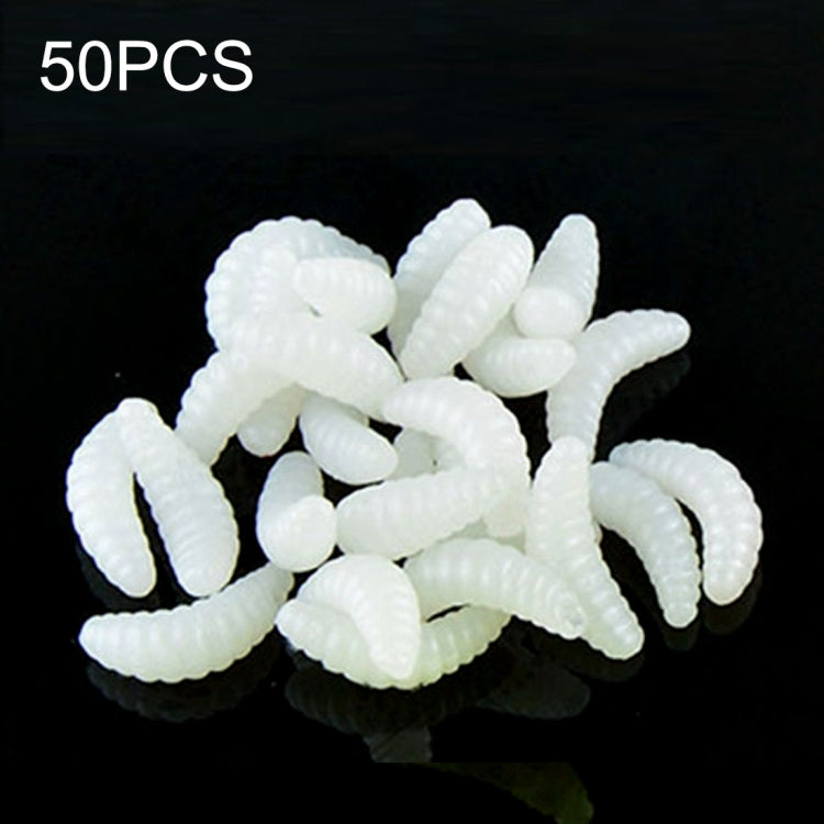 HENGJIA SO106 50 PCS 20mm Simulation Bread Bait Worms Crescent Soft Bait Horseback Fish Worm Bait Fishing Gear (White) - Fishing Lures by HENGJIA | Online Shopping South Africa | PMC TechLife