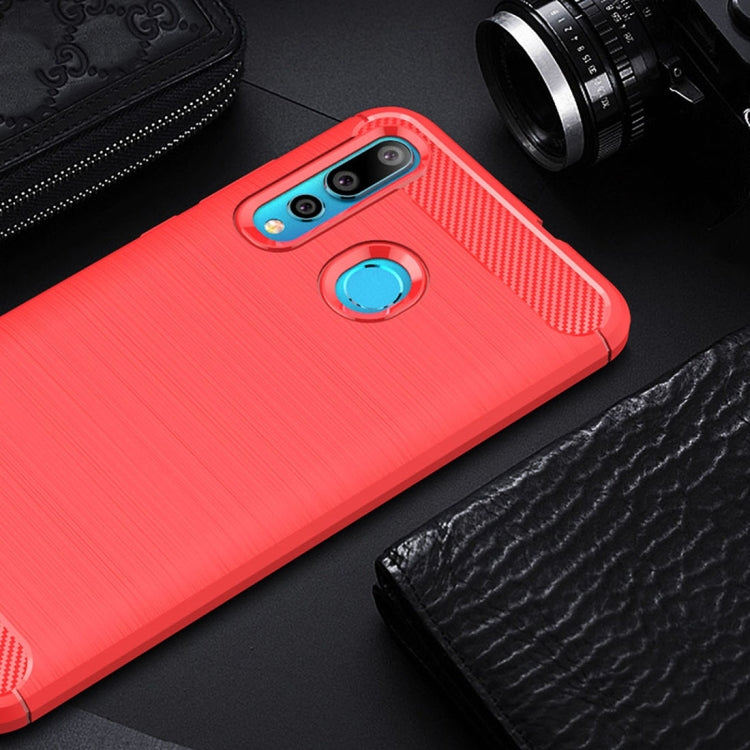 Brushed Texture Carbon Fiber Shockproof TPU Case for Huawei Nova 4 (Red) - Huawei Cases by PMC TechLife | Online Shopping South Africa | PMC TechLife