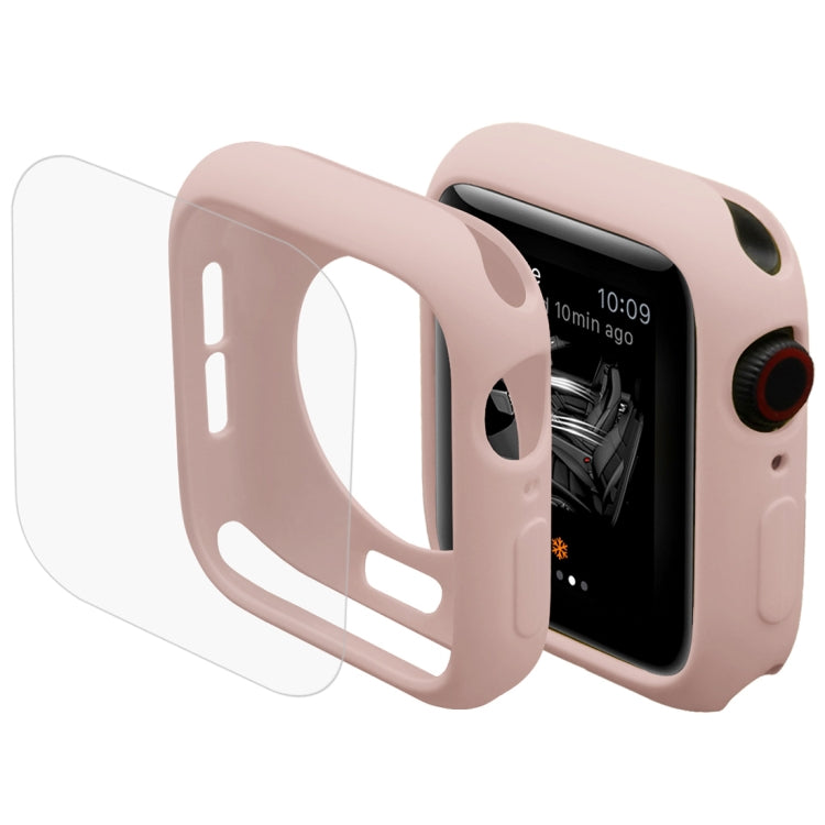 ENKAY Hat-Prince 2 in 1 TPU Semi-clad Protective Shell + 3D Full Screen PET Curved Heat Bending HD Screen Protector for Apple Watch Series 5 & 4 40mm(Pink) - Watch Cases by ENKAY | Online Shopping South Africa | PMC TechLife | Buy Now Pay Later Mobicred