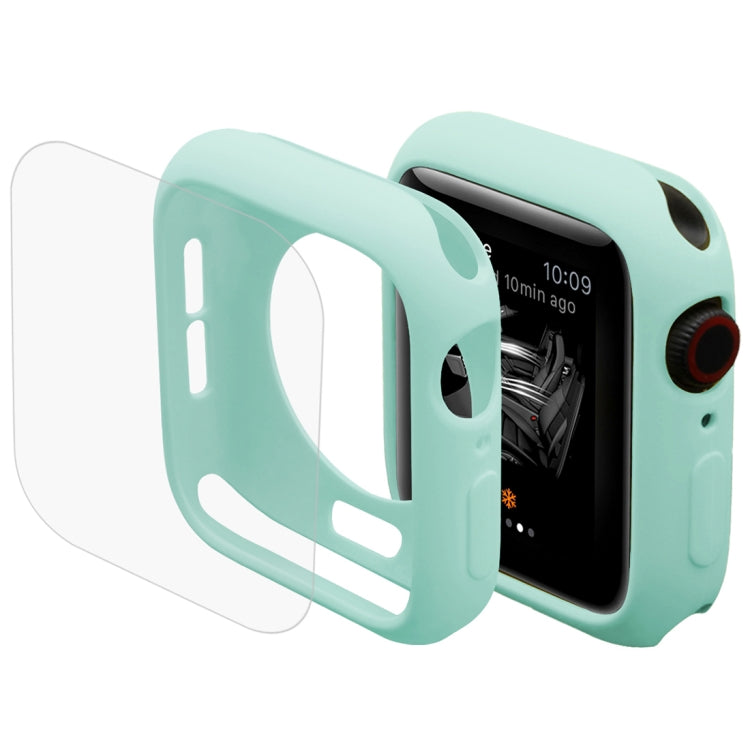 ENKAY Hat-Prince 2 in 1 TPU Semi-clad Protective Shell + 3D Full Screen PET Curved Heat Bending HD Screen Protector for Apple Watch Series 5 & 4 40mm(Green) - Watch Cases by ENKAY | Online Shopping South Africa | PMC TechLife | Buy Now Pay Later Mobicred