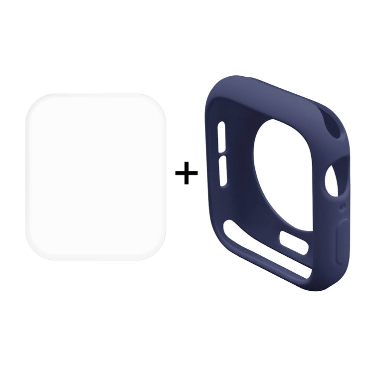 ENKAY Hat-Prince 2 in 1 TPU Semi-clad Protective Shell + 3D Full Screen PET Curved Heat Bending HD Screen Protector for Apple Watch Series 5 & 4 40mm(Blue) - Watch Cases by ENKAY | Online Shopping South Africa | PMC TechLife | Buy Now Pay Later Mobicred