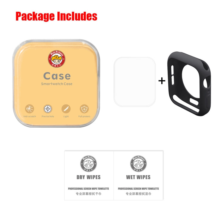 ENKAY Hat-Prince 2 in 1 TPU Semi-clad Protective Shell + 3D Full Screen PET Curved Heat Bending HD Screen Protector for Apple Watch Series 5 & 4 44mm(Black) - Watch Cases by ENKAY | Online Shopping South Africa | PMC TechLife | Buy Now Pay Later Mobicred