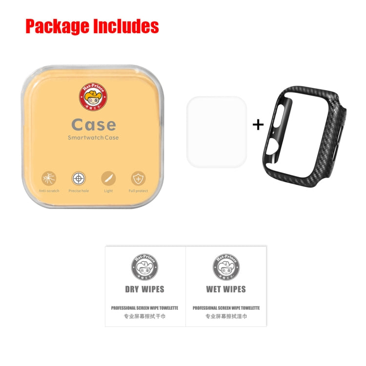 ENKAY Hat-Prince 2 in 1 Carbon Fiber Texture TPU Semi-clad Protective Shell + 3D Full Screen PET Curved Heat Bending HD Screen Protector for Apple Watch Series 5 & 4 44mm - Watch Cases by ENKAY | Online Shopping South Africa | PMC TechLife | Buy Now Pay Later Mobicred