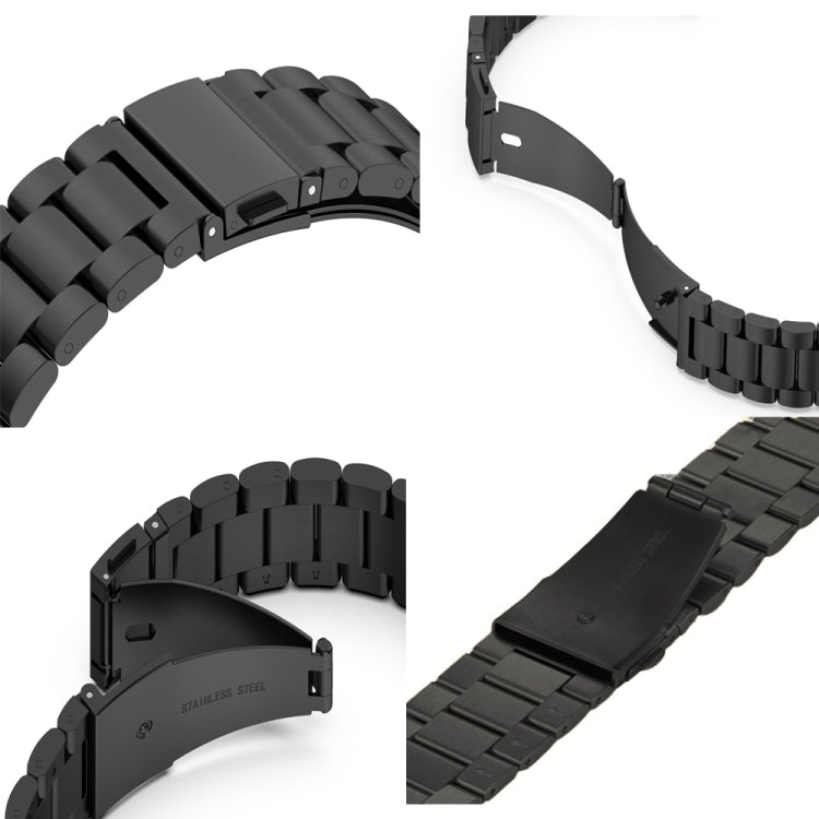Fold Buckle 3 Beads Stainless Steel Watch Band For Apple Watch Ultra 49mm&Watch Ultra 2 49mm / Series 10 46mm / 9&8&7 45mm / SE 3&SE 2&6&SE&5&4 44mm / 3&2&1 42mm(Gold) - Watch Bands by PMC TechLife | Online Shopping South Africa | PMC TechLife | Buy Now Pay Later Mobicred