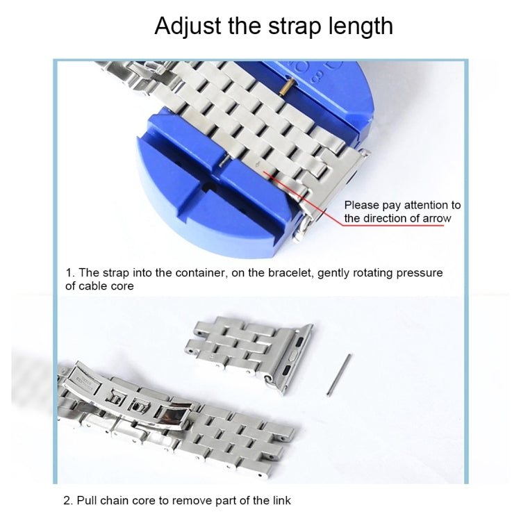 20mm Women Hidden Butterfly Buckle 7 Beads Stainless Steel Watch Band For Apple Watch 38mm(Silver Gold) - free shipping - PMC TechLife - Order now!