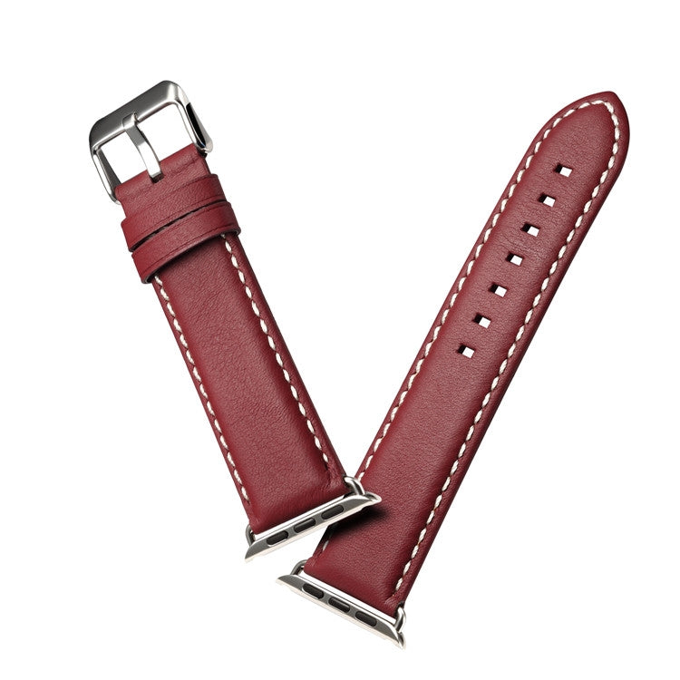 Denior Environmental Luxury Car Watch Leather Watch Band for Apple Watch Ultra 49mm&Watch Ultra 2 49mm / Series 10 46mm / 9&8&7 45mm / SE 3&SE 2&6&SE&5&4 44mm / 3&2&1 42mm(Dark Red) - free shipping - PMC TechLife - Order now!