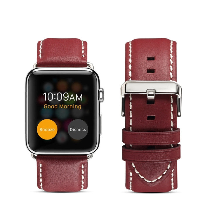 Denior Environmental Luxury Car Watch Leather Watch Band for Apple Watch Ultra 49mm&Watch Ultra 2 49mm / Series 10 46mm / 9&8&7 45mm / SE 3&SE 2&6&SE&5&4 44mm / 3&2&1 42mm(Dark Red) - free shipping - PMC TechLife - Order now!
