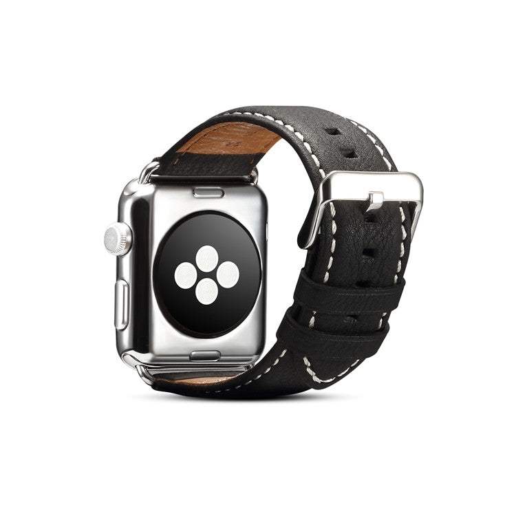 Denior Environmental Luxury Car Watch Leather Watch Band for Apple Watch Series 7 45mm / 6 & SE & 5 & 4 44mm / 3 & 2 & 1 42mm(Black) - free shipping - PMC TechLife - Order now!