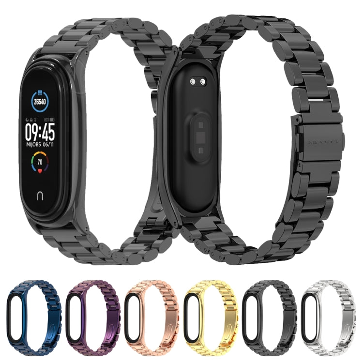 Mijobs Stainless Steel Metal Watch Band for Xiaomi Mi Band 3 & 4 & 5 & 6(Purple) - free shipping - PMC TechLife - Order now!
