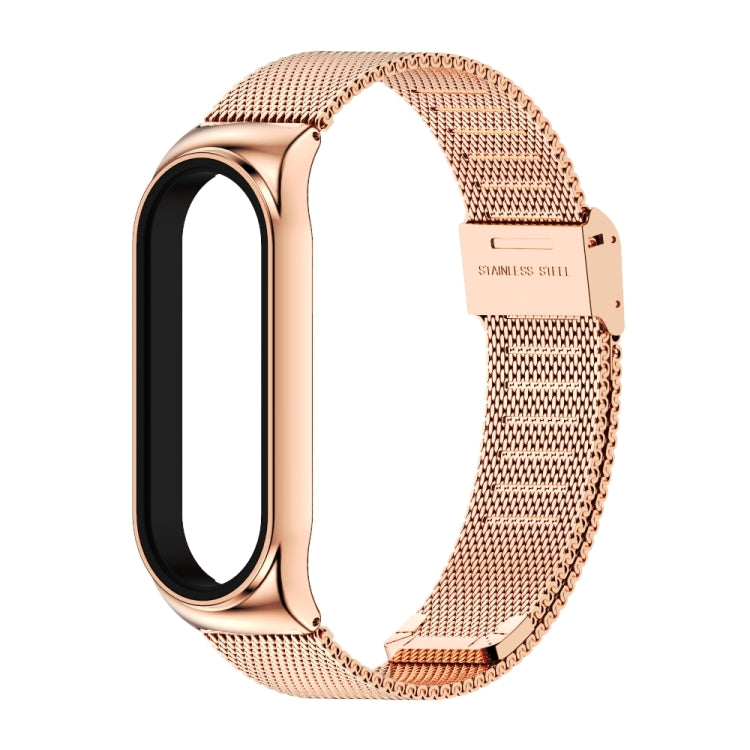 Mijobs Milan CS Screwless Buckle Metal Watch Band Case for Xiaomi Mi Band 3 & 4 & 5 & 6, Host not Included(Rose Gold) - Watch Bands by MIJOBS | Online Shopping South Africa | PMC TechLife | Buy Now Pay Later Mobicred