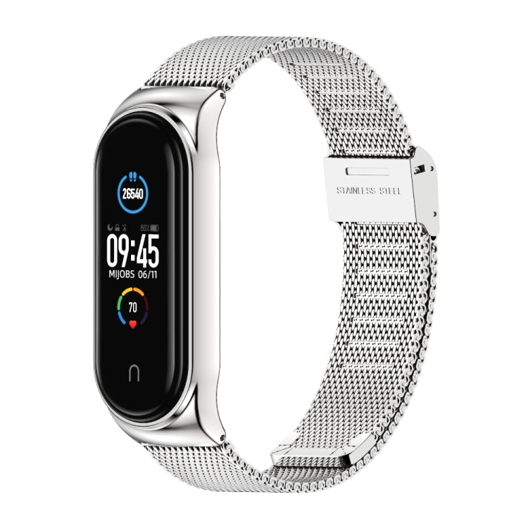 Mijobs Milan CS Screwless Buckle Metal Watch Band Case for Xiaomi Mi Band 3 & 4 & 5 & 6, Host not Included(Silver) - free shipping - PMC TechLife - Order now!