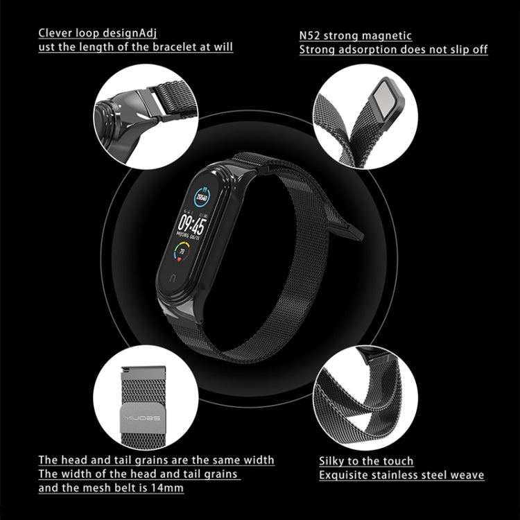 Mijobs Milan CS Screwless Buckle Metal Watch Band Case for Xiaomi Mi Band 3 & 4 & 5 & 6, Host not Included(Silver) - free shipping - PMC TechLife - Order now!