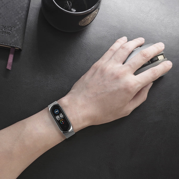 Mijobs Milan CS Screwless Buckle Metal Watch Band Case for Xiaomi Mi Band 3 & 4 & 5 & 6, Host not Included(Blue) - Watch Bands by MIJOBS | Online Shopping South Africa | PMC TechLife | Buy Now Pay Later Mobicred