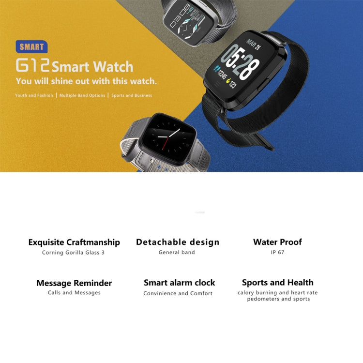 DTNO.1 G12 1.3 inches OLED Color Screen Smart Bracelet IP67 Waterproof, Nylon Watchband, Support Call Reminder /Heart Rate Monitoring /Sedentary Reminder /Multi-sport Mode(Grey) - free shipping - PMC TechLife - Order now!