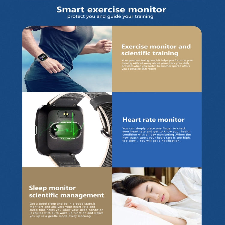 DTNO.1 G12 1.3 inches OLED Color Screen Smart Bracelet IP67 Waterproof, Nylon Watchband, Support Call Reminder /Heart Rate Monitoring /Sedentary Reminder /Multi-sport Mode(Grey) - free shipping - PMC TechLife - Order now!