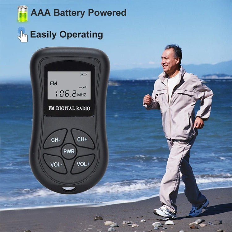 HRD-107 DSP Digital Display Portable Stereo FM Radio with Headset(Black) - free shipping - PMC TechLife - Order now!