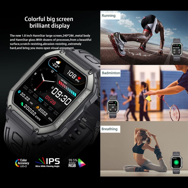 KR06 Waterproof Pedometer Sport Smart Watch, Support Heart Rate / Blood Pressure Monitoring / BT Calling (Camouflage Black) - Smart Watches by PMC TechLife | Online Shopping South Africa | PMC TechLife | Buy Now Pay Later Mobicred