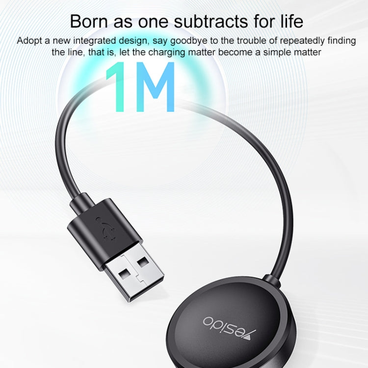 For Samsung Watch Yesido CA161 USB Magnetic Charger, Cable Length: 1m (Black) - Charger by Yesido | Online Shopping South Africa | PMC TechLife | Buy Now Pay Later Mobicred