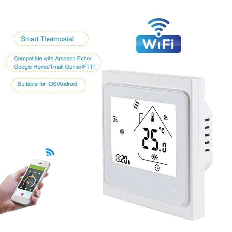 BHT-002GCLW 3A Load Water / Gas Boiler Type LCD Digital Heating Room Thermostat with Time Display, WiFi Control(White) - Indoor Thermometer by PMC TechLife | Online Shopping South Africa | PMC TechLife