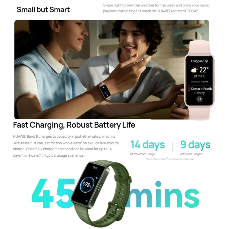 HUAWEI Band 8 NFC 1.47 inch AMOLED Smart Watch, Support Heart Rate / Blood Pressure / Blood Oxygen / Sleep Monitoring(Emerald) - free shipping - PMC TechLife - Order now!