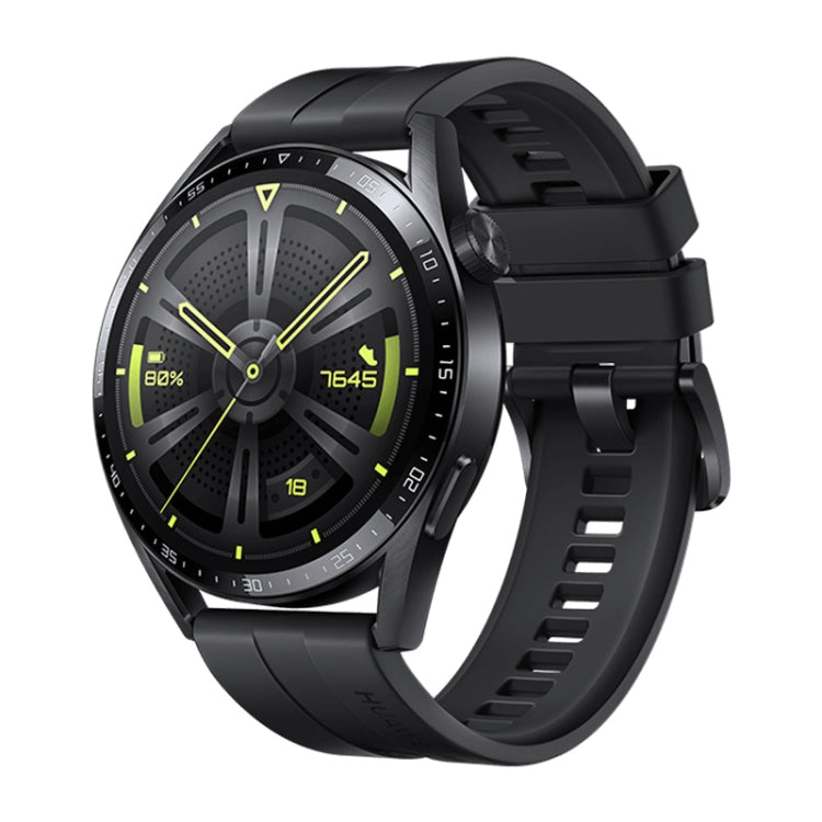 HUAWEI WATCH GT 3 Smart Watch 46mm Rubber Wristband, 1.43 inch AMOLED Screen, Support Heart Rate Monitoring / GPS / 14-days Battery Life / NFC(Black) - free shipping - PMC TechLife - Order now!