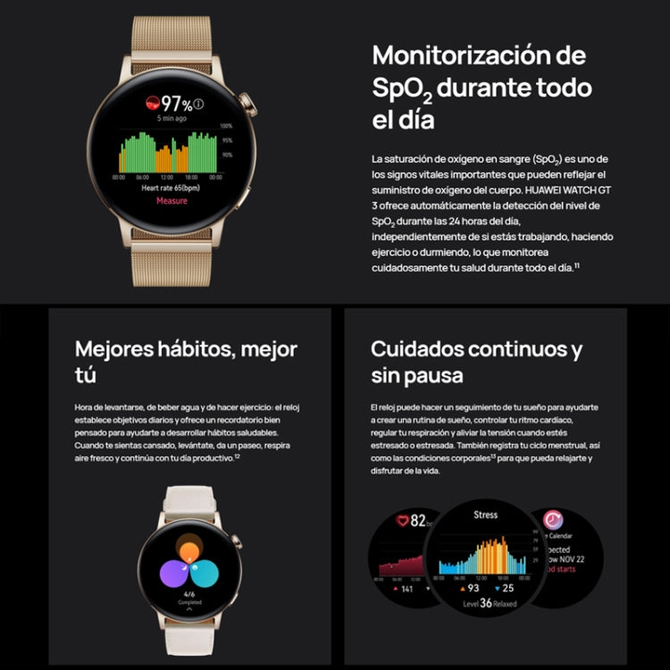 HUAWEI WATCH GT 3 Smart Watch 46mm Rubber Wristband, 1.43 inch AMOLED Screen, Support Heart Rate Monitoring / GPS / 14-days Battery Life / NFC(Black) - free shipping - PMC TechLife - Order now!