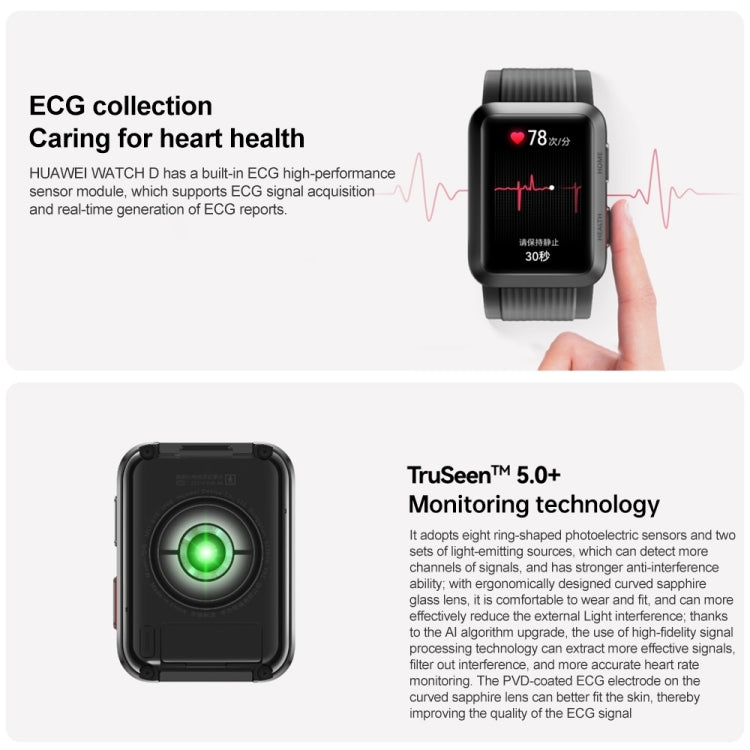 HUAWEI WATCH D Smart Healthy Watch, 1.64 inch AMOLED Screen, Support ECG  / Blood Pressure Monitoring(Silver) - free shipping - PMC TechLife - Order now!