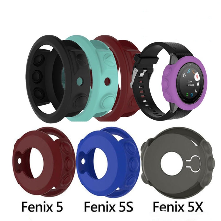 Solid Color Silicone Watch Protective Case for Garmin Fenix 5(Black) - Screen Protector by ENKAY | Online Shopping South Africa | PMC TechLife | Buy Now Pay Later Mobicred