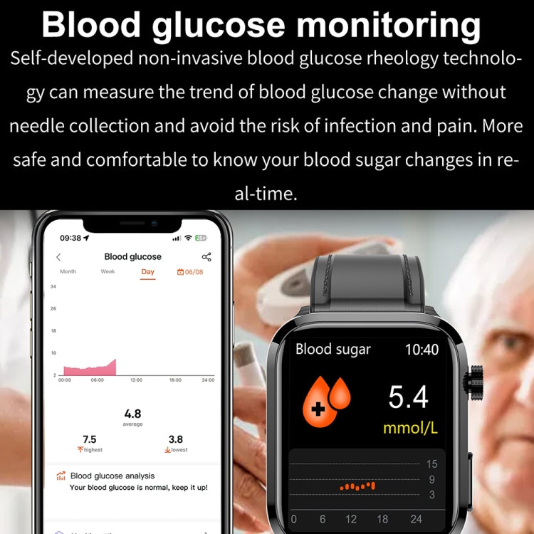 ET210 1.91 inch IPS Screen IP67 Waterproof Silicone Band Smart Watch, Support Body Temperature Monitoring / ECG (Black) - free shipping - PMC TechLife - Order now!