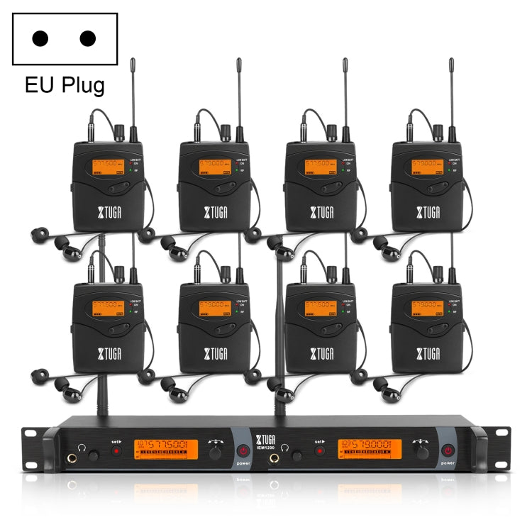XTUGA IEM1200 Wireless Transmitter 8 Bodypack Stage Singer In-Ear Monitor System(EU Plug) - Microphone by XTUGA | Online Shopping South Africa | PMC TechLife