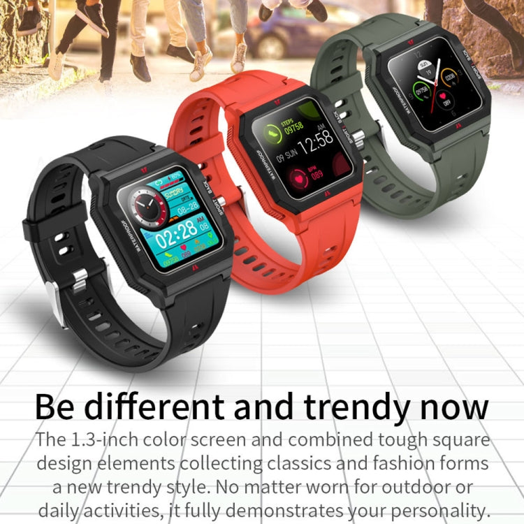 Lokmat FT10 1.3 inch IPS Touch Screen Waterproof Smart Watch, Support Music Play / Heart Rate / Blood Pressure Monitor(Green) - free shipping - PMC TechLife - Order now!