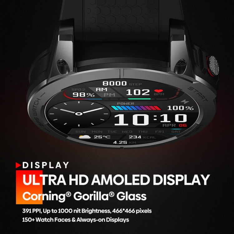 Zeblaze Stratos 3 1.43 inch AMOLED Screen IP68 Waterproof Smart Watch, Support Bluetooth Call / GPS (Orange) - free shipping - PMC TechLife - Order now!