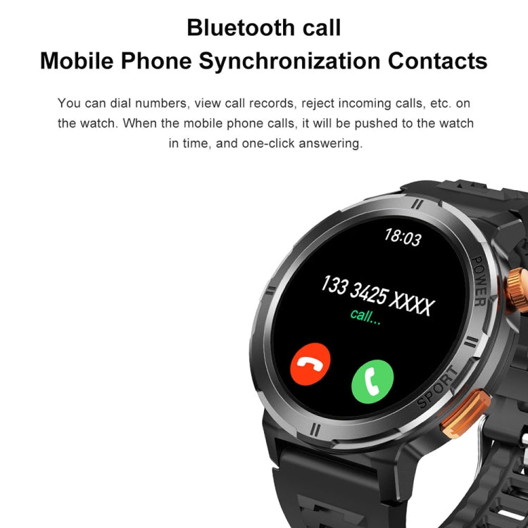 M52 1.43 inch Screen IP68 Waterproof Smart Watch, Support Bluetooth Call / Heart Rate (Blue) - Smart Watches by PMC TechLife | Online Shopping South Africa | PMC TechLife | Buy Now Pay Later Mobicred
