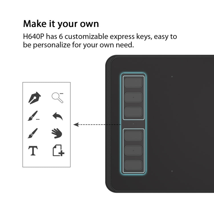 HUION Inspiroy Series H640P 5080LPI Professional Art USB Graphics Drawing Tablet for Windows / Mac OS, with Battery-free Pen - free shipping - PMC TechLife - Order now!
