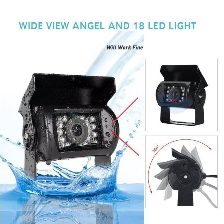 K0164 7 inch HD Car 18 IR Night Vision Rear View Backup Four Cameras Rearview Monitor - Rear View Cameras by PMC TechLife | Online Shopping South Africa | PMC TechLife