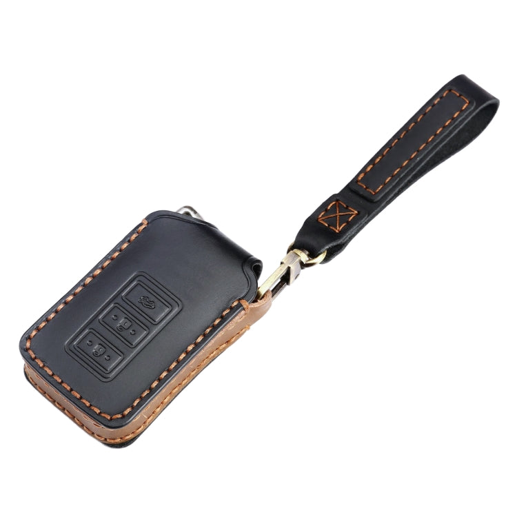 For Lexus 3-button Hallmo Car Cowhide Leather Key Protective Cover Key Case(Black) - free shipping - PMC TechLife - Order now!