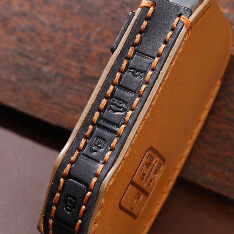 For KIA Carnival EX / SX Hallmo Car Cowhide Leather Key Protective Cover Key Case(Black) - Car Key Cases by Hallmo | Online Shopping South Africa | PMC TechLife | Buy Now Pay Later Mobicred