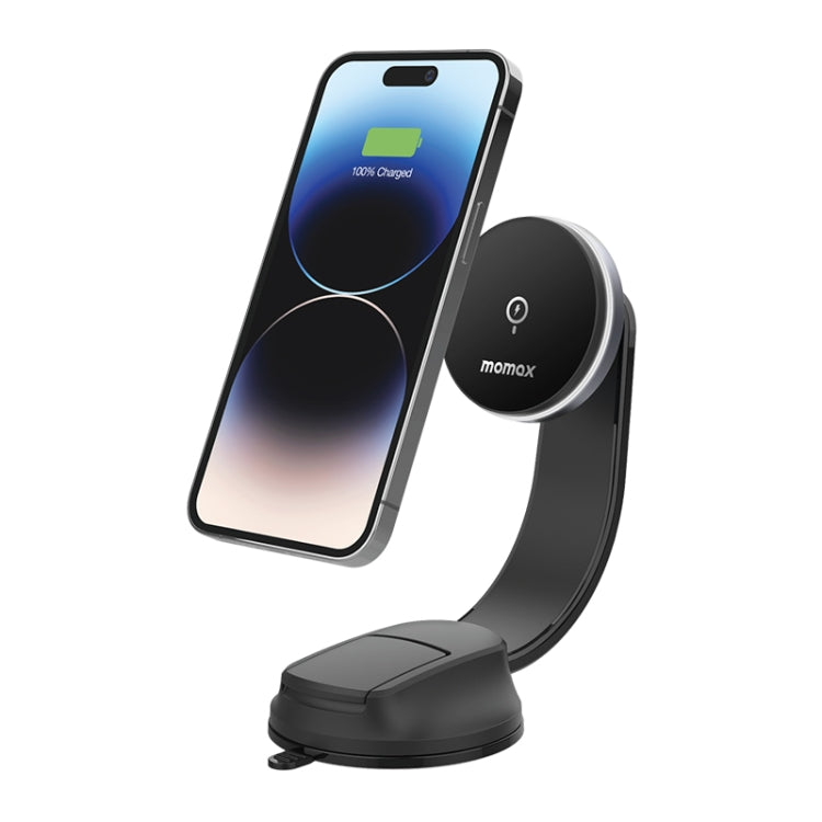MOMAX CM25B Magnetic Wireless Charger Car Suction Cup Phone Holder - free shipping - PMC TechLife - Order now!