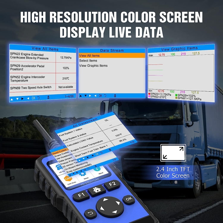 HD10 12V-24V 2 in 1 Full Systems Diagnostic Scan Tool OBD2/HDOBD/EOBD Scanner - free shipping - PMC TechLife - Order now!