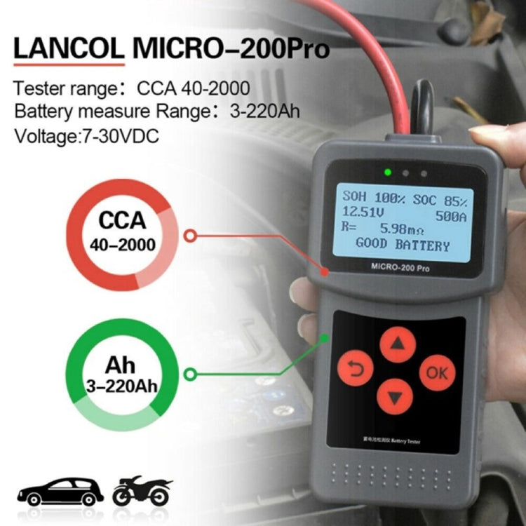 MICRO-200 PRO Car Battery Tester Battery Internal Resistance Life Analyzer, Nordic Version - Code Readers & Scan Tools by PMC TechLife | Online Shopping South Africa | PMC TechLife