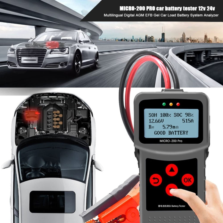MICRO-200 PRO Car Battery Tester Battery Internal Resistance Life Analyzer, Nordic Version - Code Readers & Scan Tools by PMC TechLife | Online Shopping South Africa | PMC TechLife
