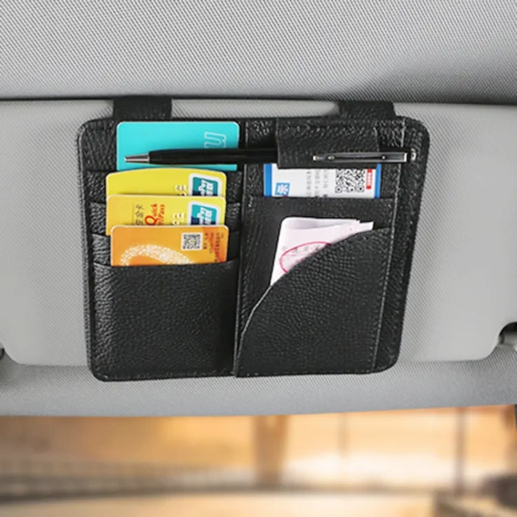 Car Multifunctional Sun Visor Card Holder Bill Storage Card Bag (Black) - Stowing Tidying by PMC TechLife | Online Shopping South Africa | PMC TechLife