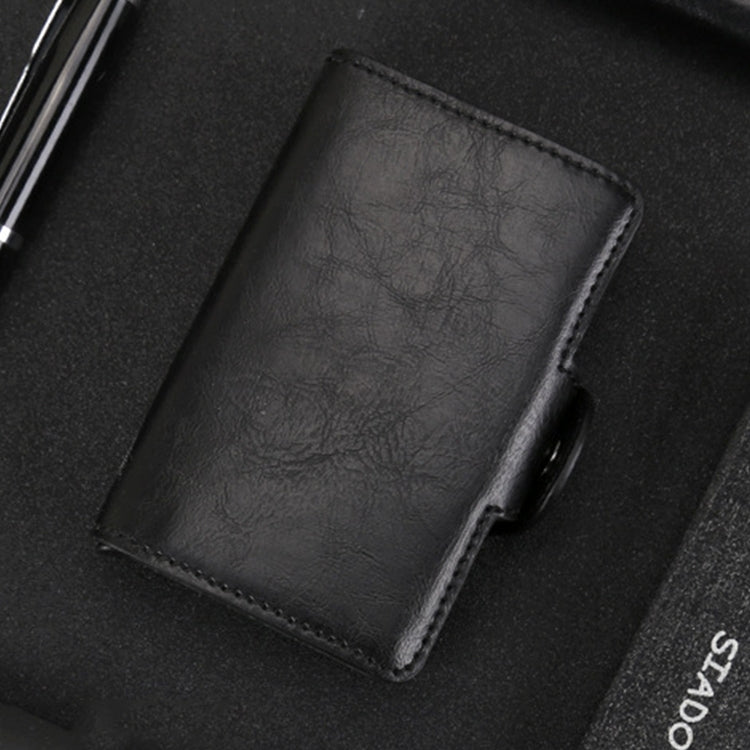 X-7 Antimagnetic RFID  Multi-functional Aluminum Crazy Horse Texture Leather Card Bag Wallet(Black) - free shipping - PMC TechLife - Order now!