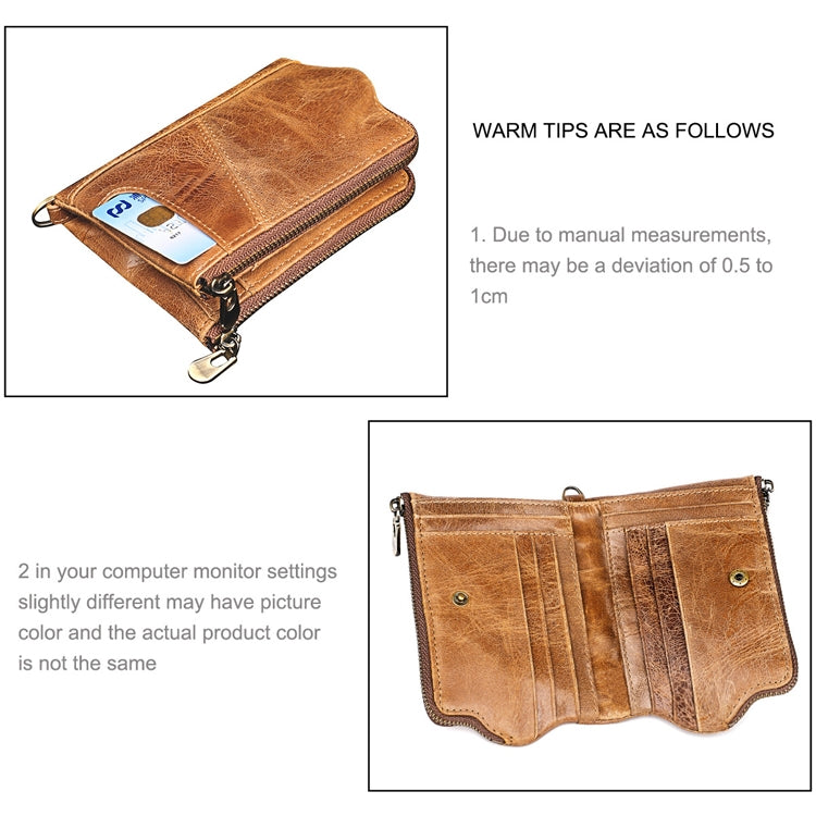 3533 Long Crazy Horse Texture Cowhide Leather Folding Anti-magnetic RFID Wallet Clutch Bag for Men, with Card Slots(Blue) - Antimagnetic RFID Package by PMC TechLife | Online Shopping South Africa | PMC TechLife | Buy Now Pay Later Mobicred