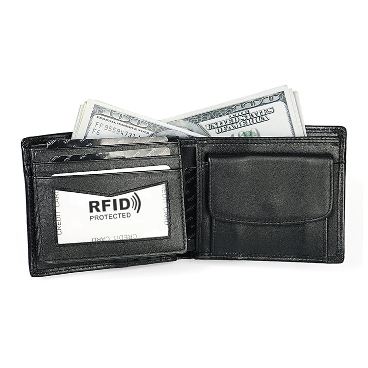 8020 Horizontal Retro Crazy Horse Texture Leather Anti-magnetic RFID Wallet Clutch Bag for Men, with Card Slots(Black) - Antimagnetic RFID Package by PMC TechLife | Online Shopping South Africa | PMC TechLife | Buy Now Pay Later Mobicred