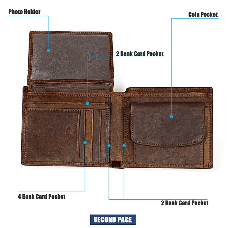 8020 Horizontal Retro Crazy Horse Texture Leather Anti-magnetic RFID Wallet Clutch Bag for Men, with Card Slots(Black) - Antimagnetic RFID Package by PMC TechLife | Online Shopping South Africa | PMC TechLife | Buy Now Pay Later Mobicred